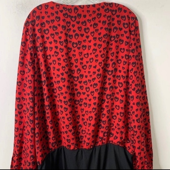 New-City Chic red black One piece lowcut Bodysuit Blouse Top plus 18/M - Picture 9 of 12